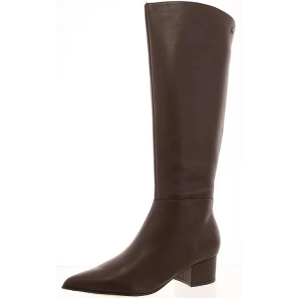 Nine West Morgin Pointy Toe Block Heel Knee High Boots - Dark Brown/sz 10